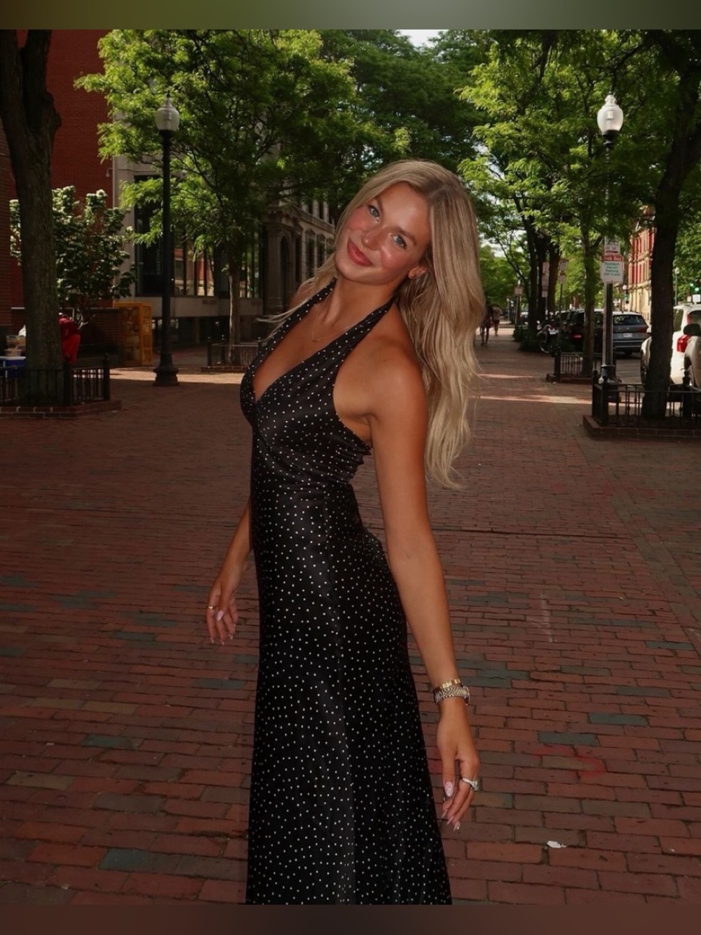 Reformation Daniela Silk Polka Dot Black Maxi Dress 6 - Picture 1 of 11